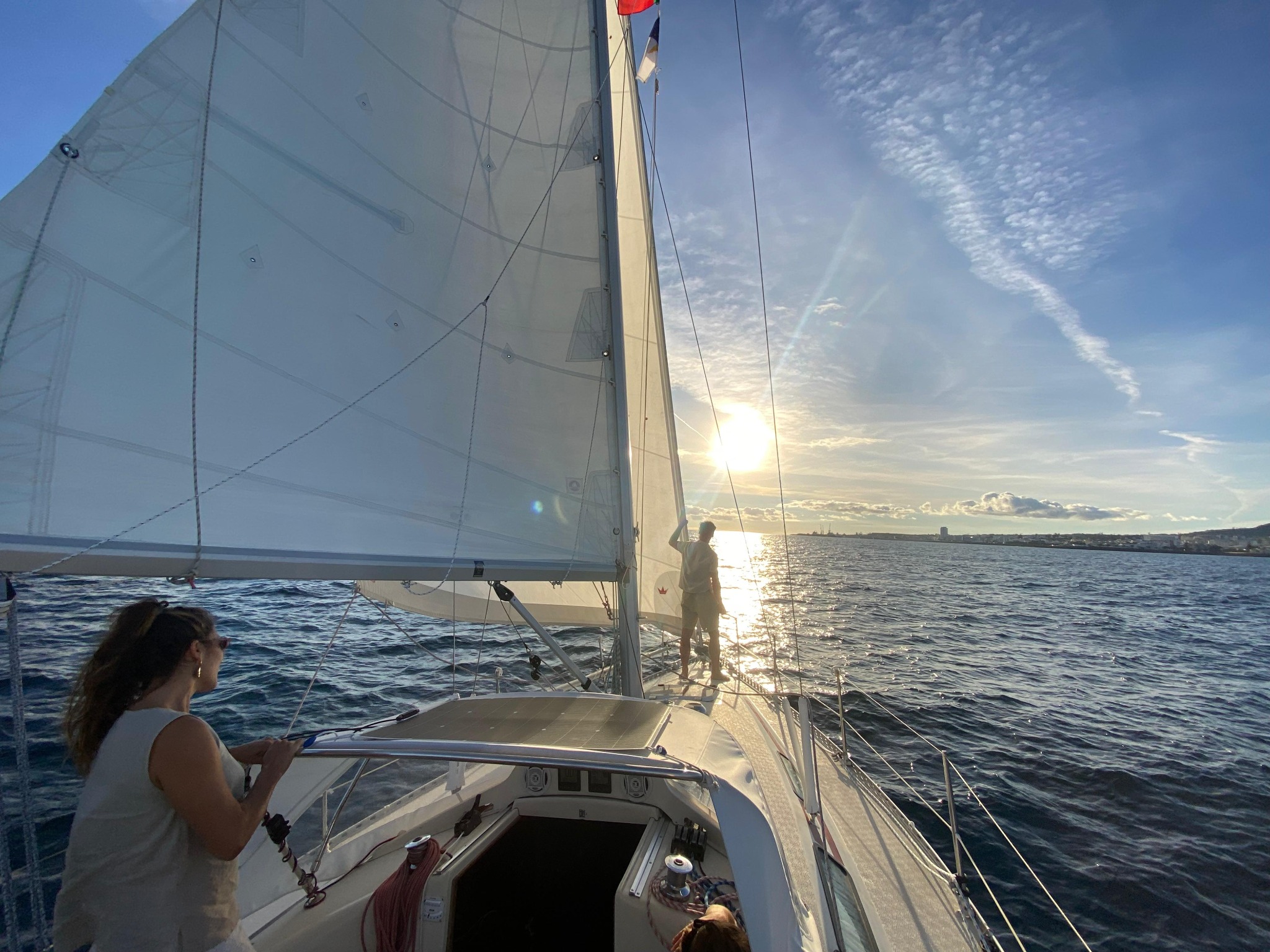 Sailing at sunset in São Miguel